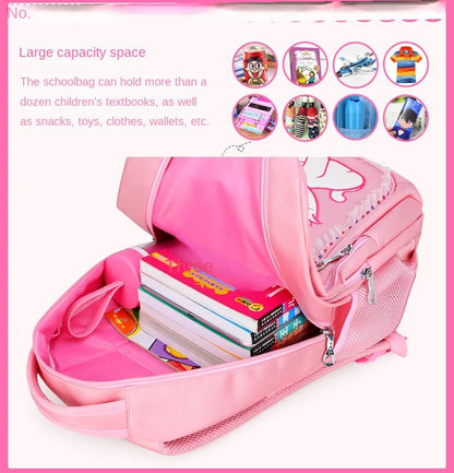 Children School backpack for Girls Cute Cat School Students Backpack For Kids Wheeled Backpack Bag Trolley School Bags On Wheels