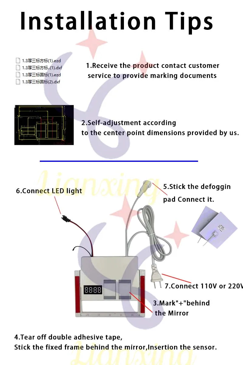 smart switch touch  Strip light controller  smart with anti fog LED dimmable smart  24W led driver switch mirror touch