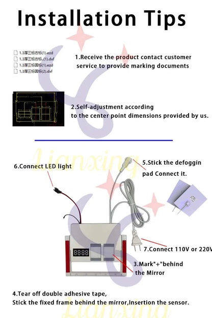 smart switch touch  Strip light controller  smart with anti fog LED dimmable smart  24W led driver switch mirror touch