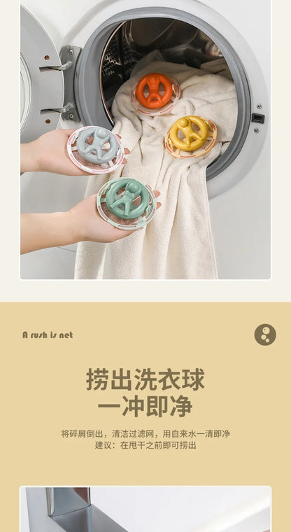 Reusable Cleaning Ball with 20Pcs Filter Screen Dirty Washing Machine Hair Filter Magic Laundry Ball Lint Hair Removal Catcher