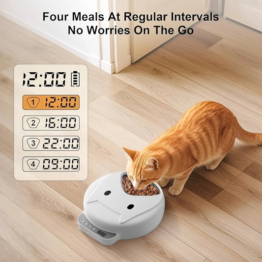 Automatic Pet Feeder Smart Cat Food Dispenser for Wet Food and Dry Food, Cat Automatic Feeder ，Ice box sold separately