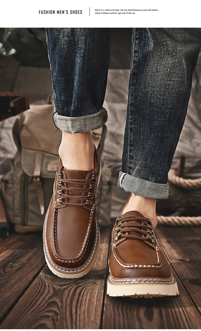 Outdoor Hiking Shoes Men Sneakers Summer Slip on Casual Men Shoes Breathable Suede Leather Shoe Anti-skid Walking Shoes Footwear