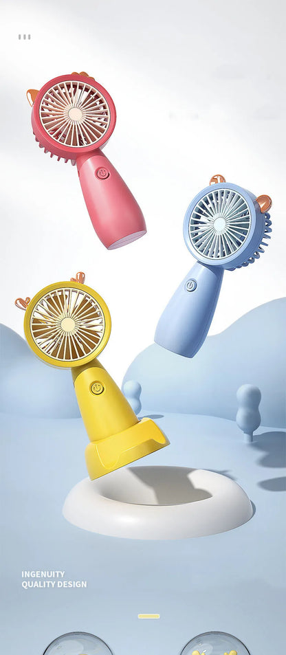 USB Handheld Small Electric Fan Summer Student Desktop Portable Handheld Mini Small Electric Fan