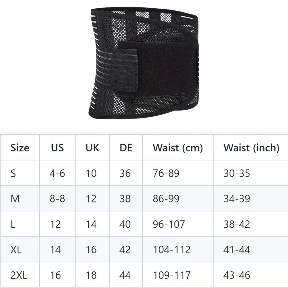 Back Brace Breathable Lumbar Support Belt Adjustable Straps Back Belt Lower Back Waist Brace for Men Women Lower Back Relief