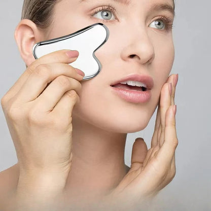 Stainless Steel Facial GuaSha Scraping Face Care Lifting Massage Tools Anti Wrinkle Skin Tighten Cooling Cellulite Massager Tool