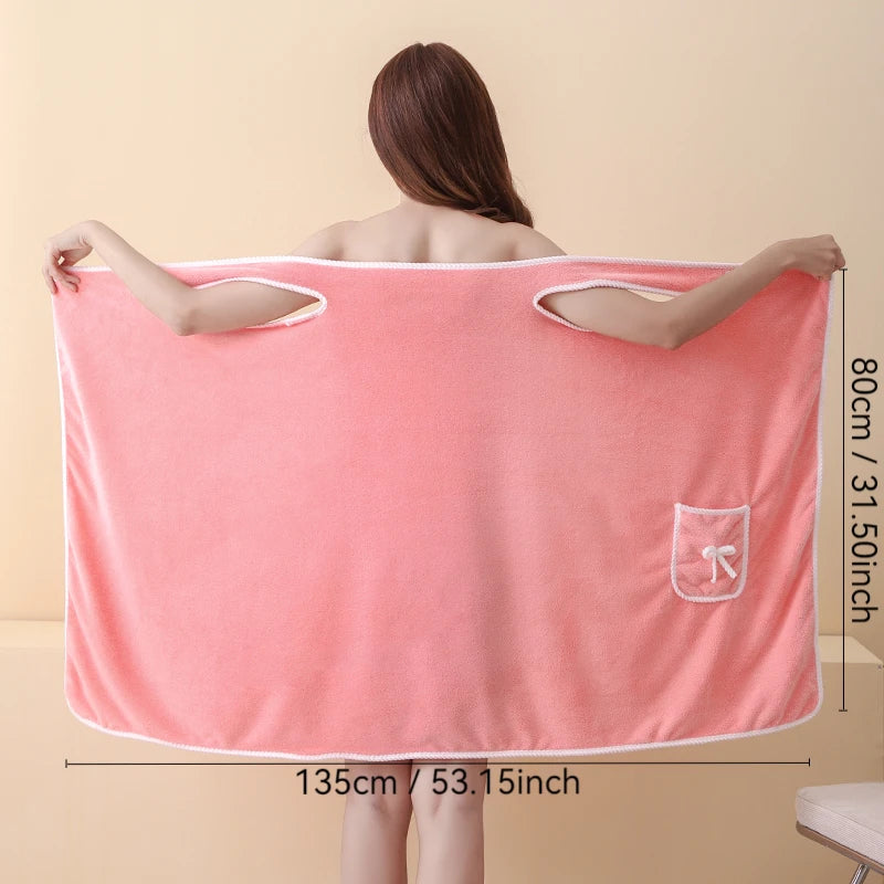 Womens Bath Towels Girls Wearable 140*85Cm Fast Drying Bathing Beach Spa Bathrobes Wash Clothing, Shower Bath And Gym Towel