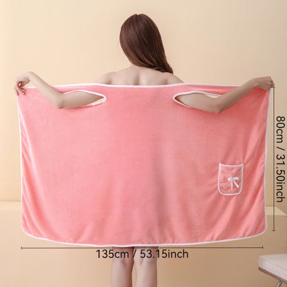 Womens Bath Towels Girls Wearable 140*85Cm Fast Drying Bathing Beach Spa Bathrobes Wash Clothing, Shower Bath And Gym Towel