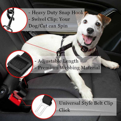 1PC Adjustable Pet Cat Dog Car Seat Belt Pet Seat Vehicle Dog Harness Lead Clip Safety Lever Nylon Colorful Traction Ddogs Leash
