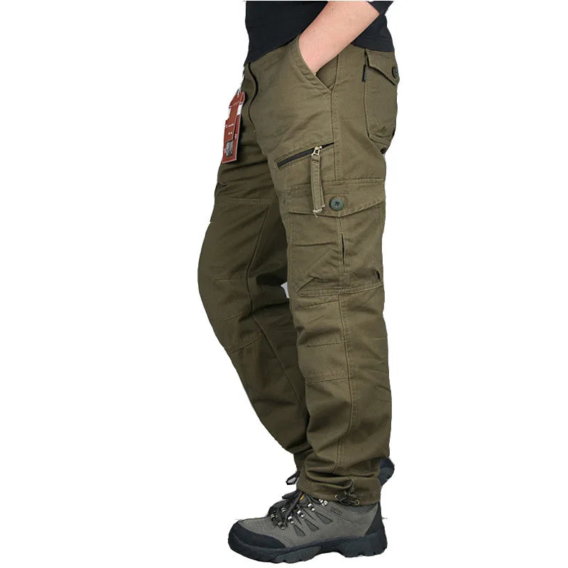 Spring Autumn Tactical Cargo Pants Men Fashion Military Man Trousers Long Warm Cotton Khaki Cargo Pants For Man