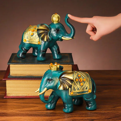 Good luck elephant figurine, figurine collection decorating home décor living room table, ceramic sculpture decorating gifts