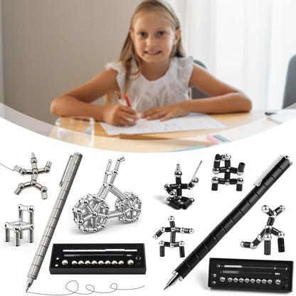 Magnetic Multi Function Pen Novel Student Decompression Magnetic Black Ballpoint Pen Student Writing Supplies Gift For Friends