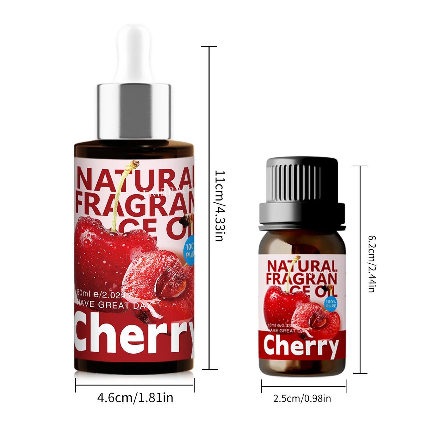10ml+60ml Cherry Essential Oils Aromatherapy Essential Oils Cherry Fragrance Cherry Perfume Long Lasting In Car Air Freshener