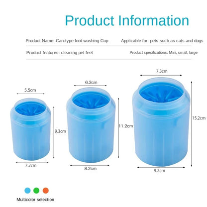 Portable Pet Outdoor Paw Cleaner Cup, Soft Silicone Combs, Quick Wash Foot Cleaning Brush, Towel, Bucket