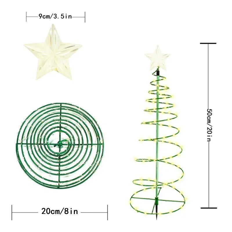 Christmas Solar Light LED Luminous Christmas Tree Ornament Outdoor Waterproof Decorative Lamp String Festival Garden Decorations