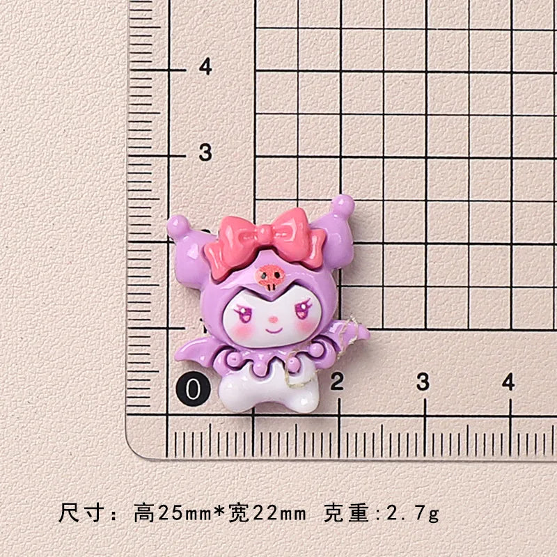100pcs Cartoon porker Sanrio diy resin accessories accessories handmade hairpins mobile phone cases headwear supplies