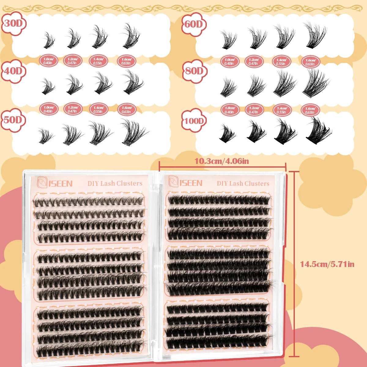 30-100D DIY Lash Extension Kit 480pcs Individual Eyelashes Kit with Lash Bond & Seal,Lash Remover and Lash Tweezers