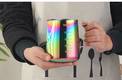 350ML/550ML Colorful Coffee Latte Milk Frothing Jug Milk Frother Pitcher Stainless Steel Jug Espresso Barista Pitcher Milk Pot