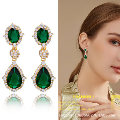 Fashion necklace accessories women's earring Jewelry sets bride's wedding zircon water drop girls earrings for women jewellery