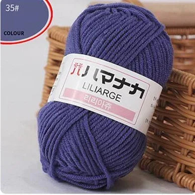 Multi-purpose 25g/ball Milk Cotton Yarn for DIY, Handmade Crafts, Amigurumi, Hats, and Bags