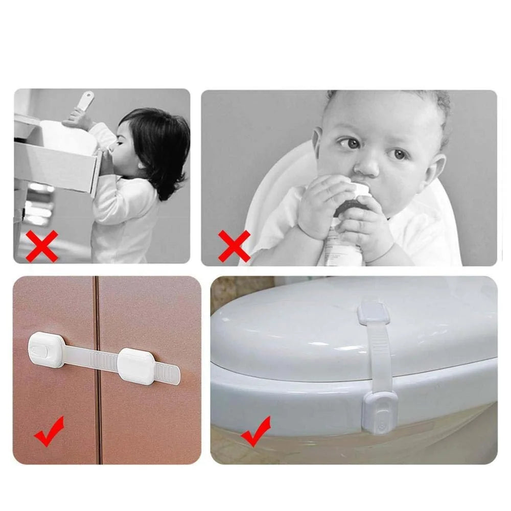 3Pcs Child Lock Protection for Locking Cabinet Cupboard Drawers Refrigerator Oven Toilet Trash Can Doors Children's Safety Kids