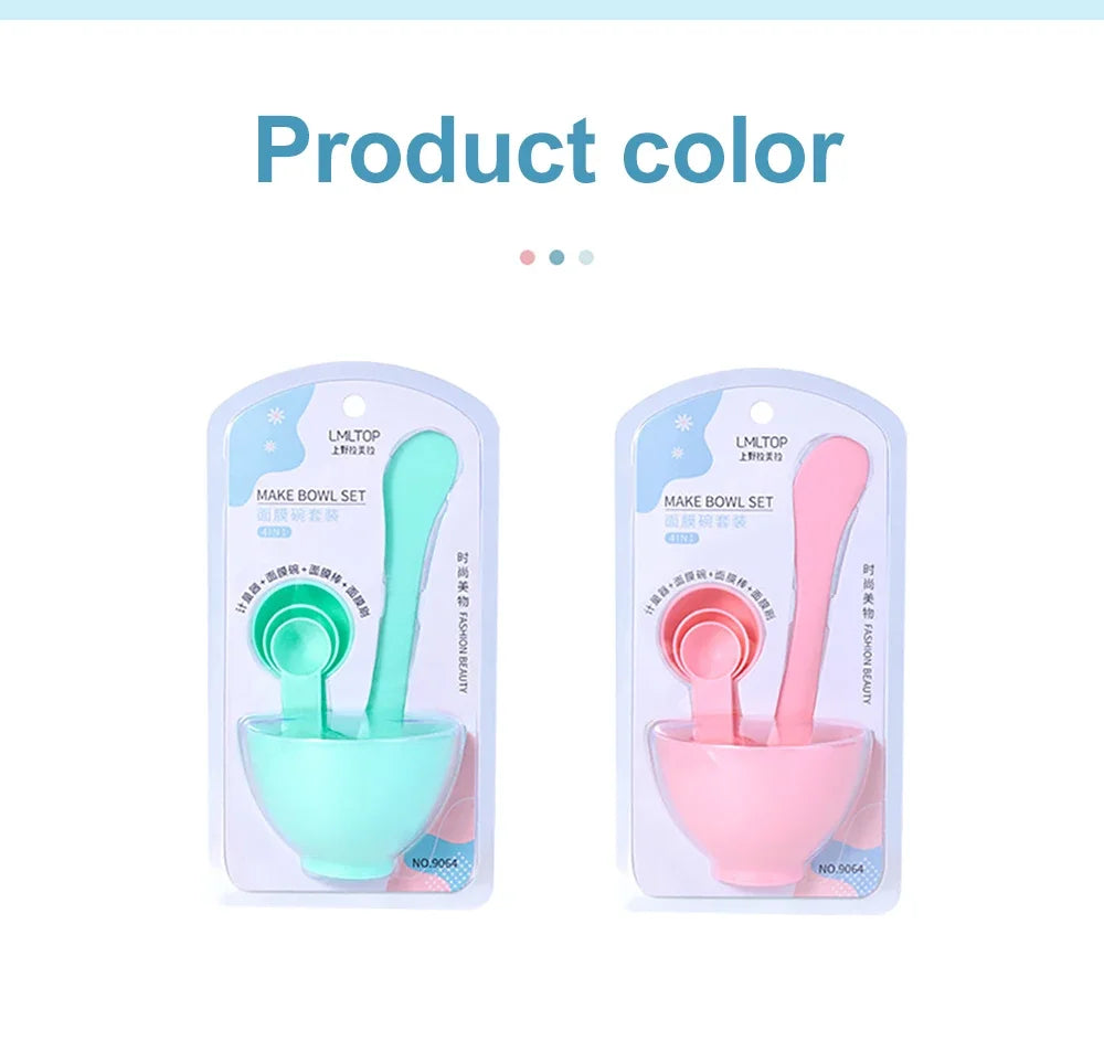 DIY 6 Set Silicone Mask Mud Essential Oil Bowl Skin Care Mud Bowl Spoon Tools Convenient Clean Durable Makeup Portable Skin Care