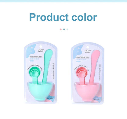 DIY 6 Set Silicone Mask Mud Essential Oil Bowl Skin Care Mud Bowl Spoon Tools Convenient Clean Durable Makeup Portable Skin Care