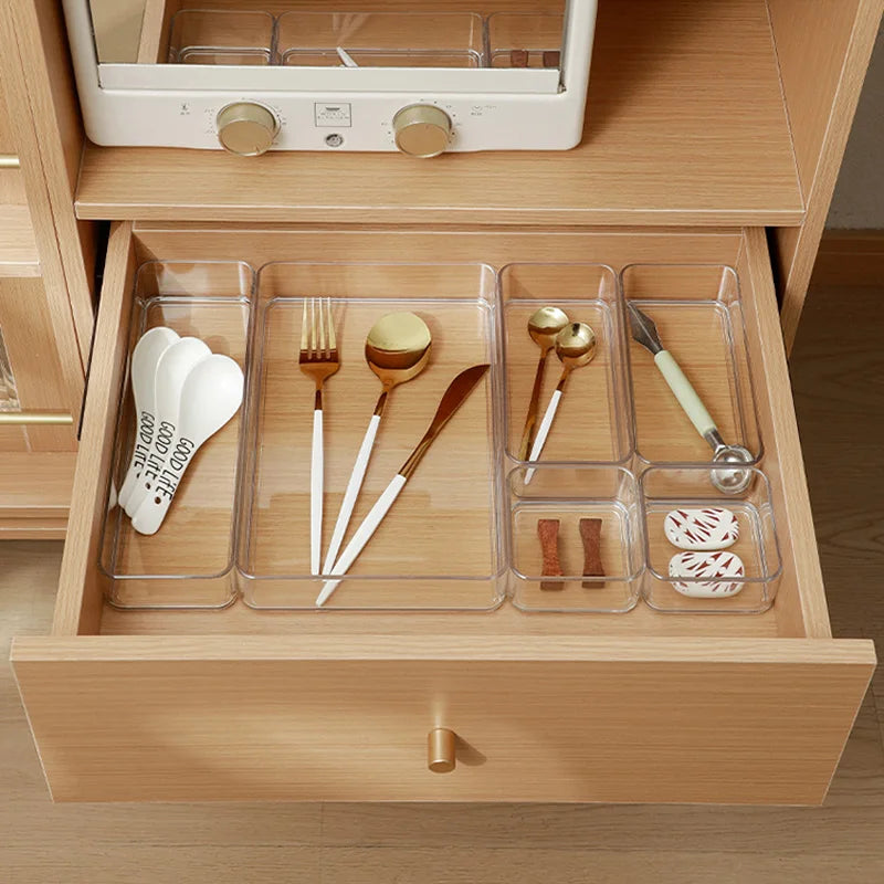 Clear Drawer Organizer Boxes Transparent Plastic Storage Box Desktop Acrylic Box Jewelry Makeup Cosmetic Organizer Drawer Box