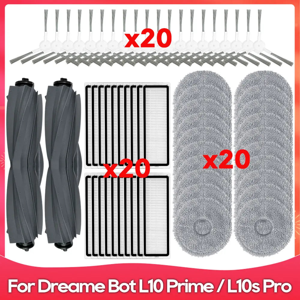 Compatible For ( Dreame L10 Prime, RLL11GC, L10S Pro, L10 Pro, Xiaomi S10+ ) Roller Side Brush Filter Mop Accessory Part
