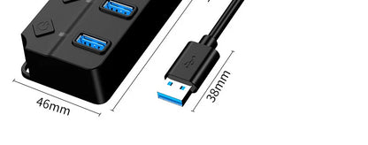 USB 3.0 Power Adapter 7 Port Multi USB Splitter Hub USB Hub 2.0 USB Multiple Expander Switch 30CM Cable Hub Docking Stations
