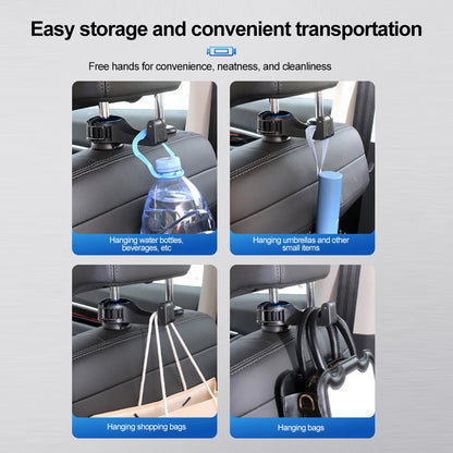 2 in 1 Car Back Seat Hook Portable Auto Seat Headrest Hanger Storage Hook Mobile Phone Bracket Handbag Cloth Clip