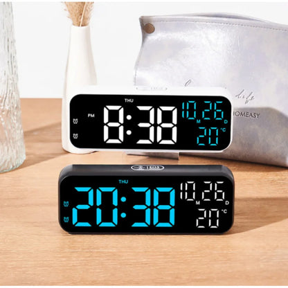 Electronic Clock Simple Sound Control Alarm Clock Multi-function LED Clock Multi-group Alarm Clock Temperature Display