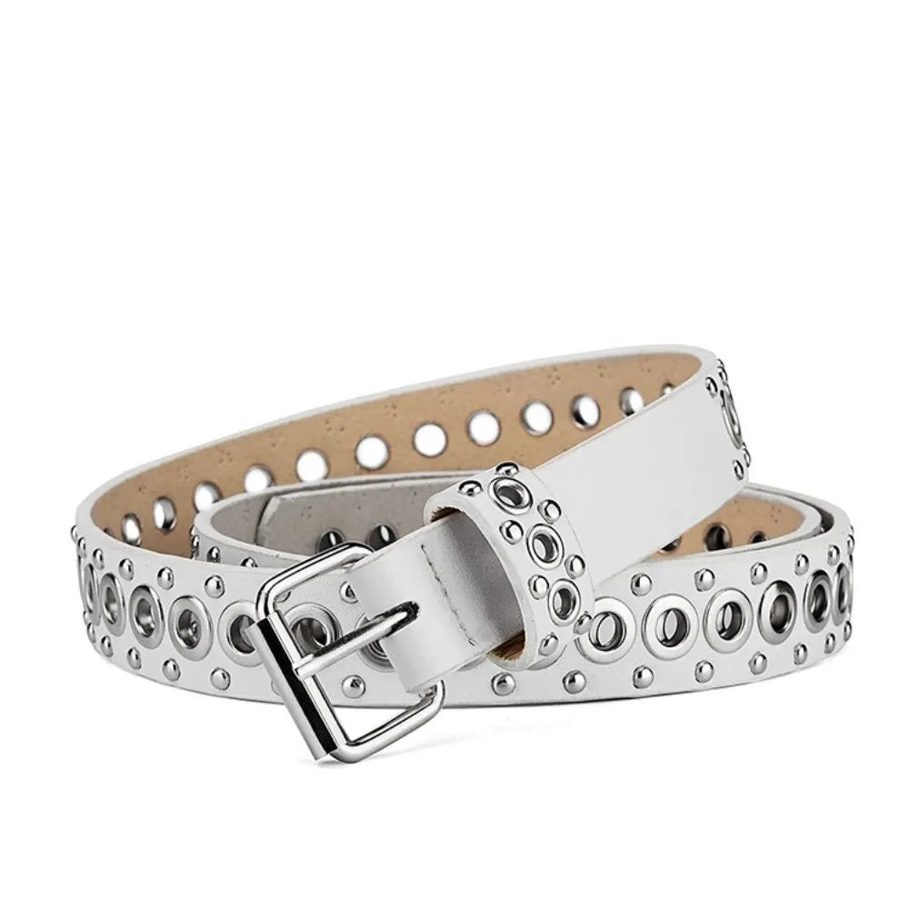 Women's Belt Fashionable Rivet Thin Belt Personalized Needle Buckle Belt Street Trend Punk HipHop Style Y2K Belt With Jeans Belt