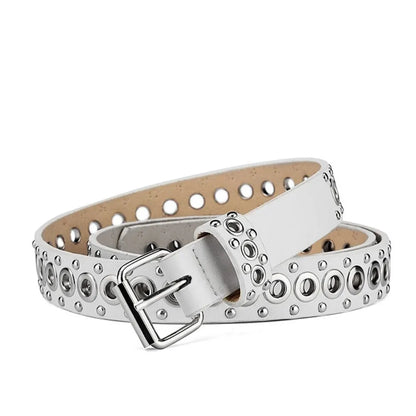 Women's Belt Fashionable Rivet Thin Belt Personalized Needle Buckle Belt Street Trend Punk HipHop Style Y2K Belt With Jeans Belt