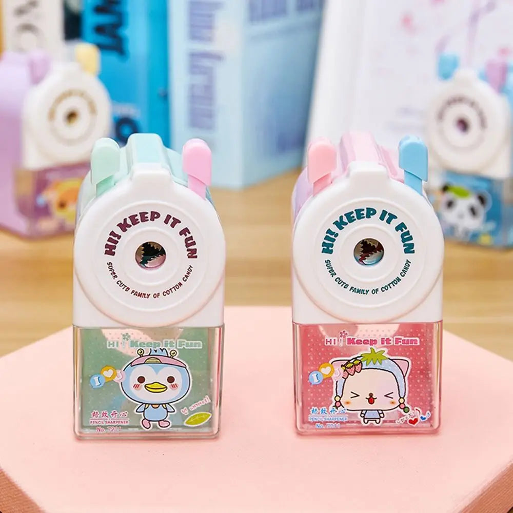 School Supplies Cartoon Animal Gift Pencil Sharpener Anti Sticking Lead Automatically Enters Lead Hand-cranked Mechanical Tool