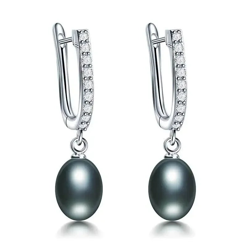 HENGSHENG 7-8mm Natural Freshwater Pearl Earrings for Women Jewelry Bohemian Drop Earrings for Wedding / Party / Daily