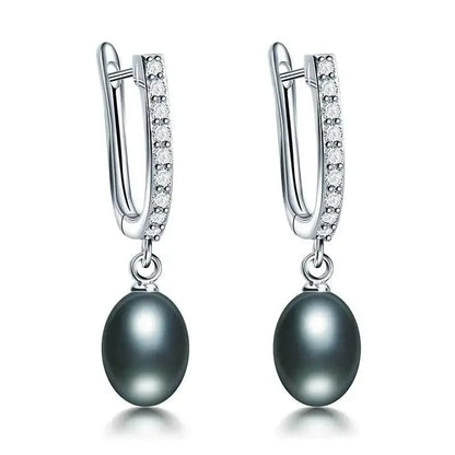 HENGSHENG 7-8mm Natural Freshwater Pearl Earrings for Women Jewelry Bohemian Drop Earrings for Wedding / Party / Daily