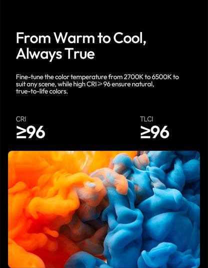 ULANZI PL25 25W LED Panel Light 2700K-6500K CRI 96+Type-C Fast Charging Studio Photography Light for Phone Camera Vlog Shooting