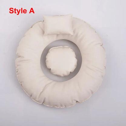 Newborn Photography Props Creativity Donut Posing Pillows Cushion Crescent Basket Filling Pillow Baby Photoshoot Accessories