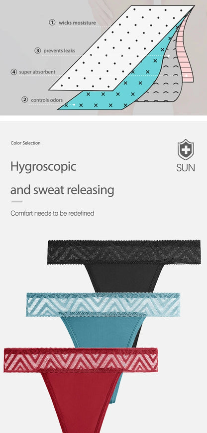 4 Layer Leakproof Menstrual Period Panties Sexy Ladies Thong Menstrual Period Leak Proof Underwear Physiological Pants