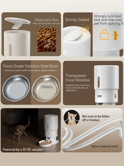 FURPIPI Automatic Pet Feeder 5L Smart Cat Food Kibble Dispenser Wi-Fi App Remote Control Auto Dog Feeder For Cat Pet Accessories