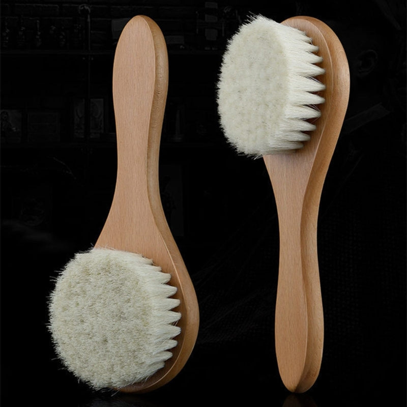 Baby Hair Brush Wooden Handle Baby Round Hair Brush Natural Soft Bristle Cradle Caps Brush for Toddler Newborn Infant A2UB