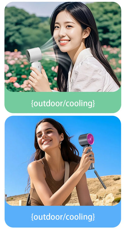Electric Fan Handheld Fan 199 Gears High Speed Semiconductor Cooling Handheld Fan Mini Portable Folding USB Small Fan