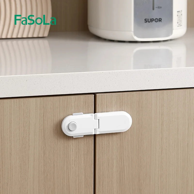 FaSoLa Adhesive Straps Locks Baby Proofing Cabinet Latches for Drawers Fridge Door Oven Window No Drilling Safety Lock