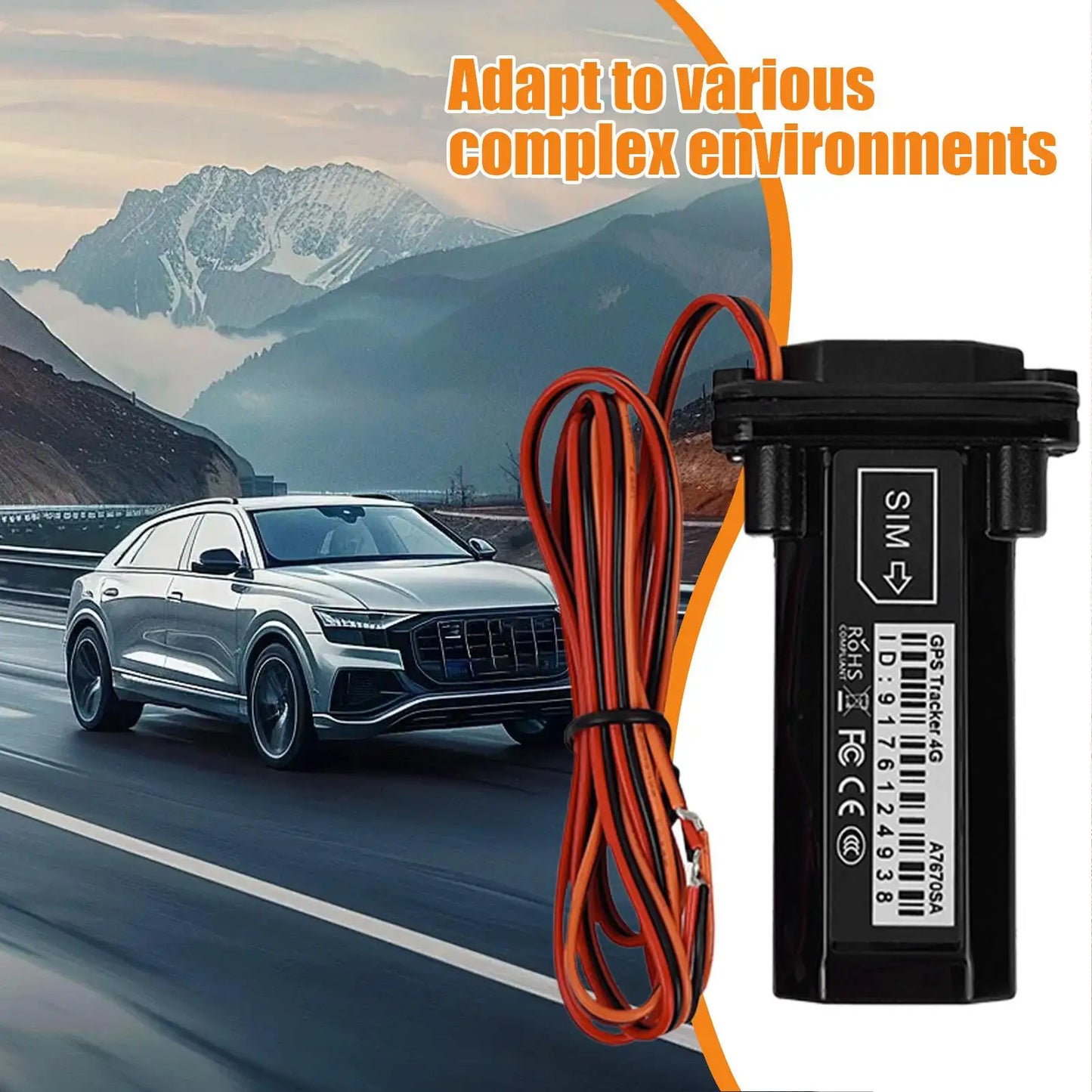 GPS Tracker for Vehicles Waterproof Car Tracking Device Real-Time Vehicle Locator for Trailer Security Motorcycle Truck Taxi