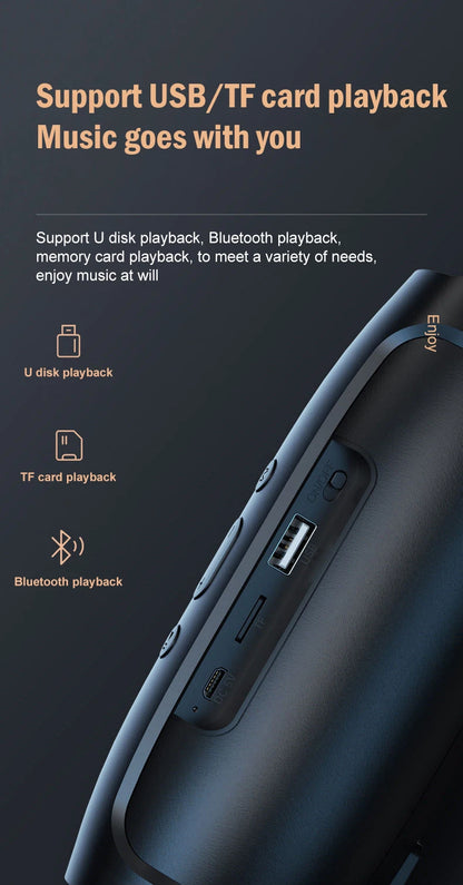 Bluetooth Speaker Dual Speaker Stereo Outdoor TF usb Playback Fm Voice Broadcasting Portable Subwoofer 50 Wireless Speaker