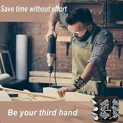 Powerful magnetic tool magnetic wristband - used to secure screws, nails, drill bits, and strong magnetic wrist tool kits parts
