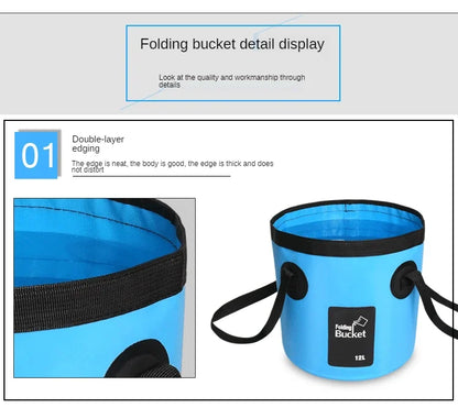 12L/20L Bowl Sink Washing Bag Car Wash Bucket Portable Outdoor Travel Foldable Water Multifunction Folding Portable Bucket Water