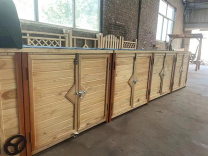 2TOE kindergarten outdoor preservative wood storage cabinet locker waterproof mildew-proof carbonized wood cabinet school wooden