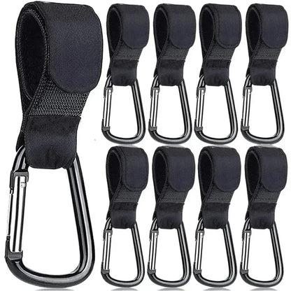 1-5PCS Baby Stroller Hook Clip Aluminum Alloy Carabiner Cart Organizer Diaper Bag Shopping Pram Hook Hanger Accessories