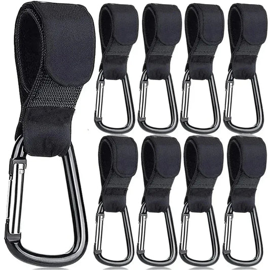 1-5PCS Baby Stroller Hook Clip Aluminum Alloy Carabiner Cart Organizer Diaper Bag Shopping Pram Hook Hanger Accessories